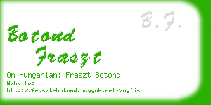 botond fraszt business card